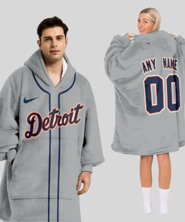 Detroit Tigers Mlb Design Blanket Hoodie Custom Name And Number