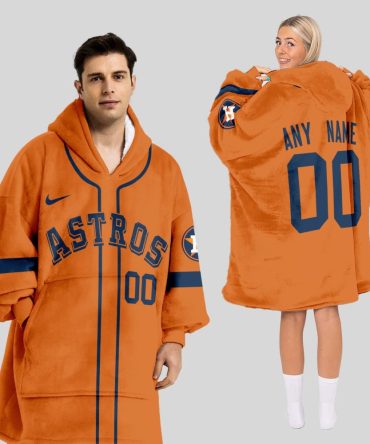 Houston Astros Mlb Design Blanket Hoodie Custom Name And Number