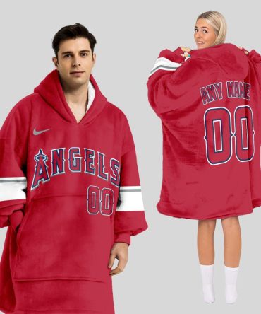 Los Angeles Angels Mlb Design Blanket Hoodie Custom Name And Number