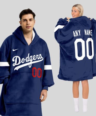 Los Angeles Dodgers Mlb Design Blanket Hoodie Custom Name And Number