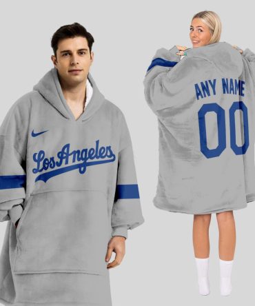 Los Angeles Dodgers Mlb Design Blanket Hoodie Custom Name And Number