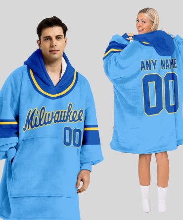 Milwaukee Brewers Mlb Design Blanket Hoodie Custom Name And Number