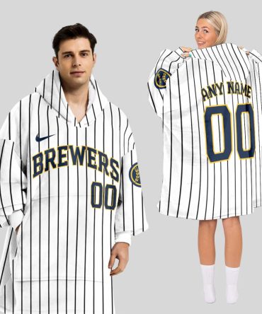 Milwaukee Brewers Mlb Design Blanket Hoodie Custom Name And Number
