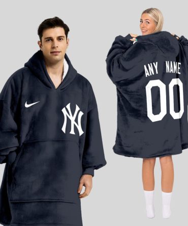 New York Yankees Mlb Design Blanket Hoodie Custom Name And Number