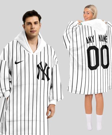 New York Yankees Mlb Design Blanket Hoodie Custom Name And Number