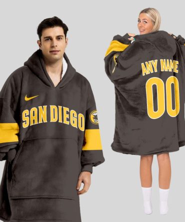 San Diego Padres Mlb Design Blanket Hoodie Custom Name And Number