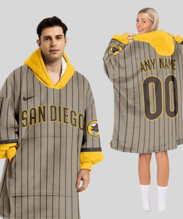 San Diego Padres Mlb Design Blanket Hoodie Custom Name And Number