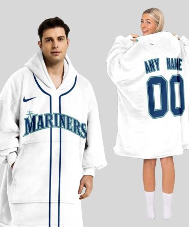 Seattle Mariners Mlb Design Blanket Hoodie Custom Name And Number