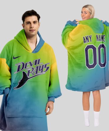 Tampa Bay Rays Mlb Design Blanket Hoodie Custom Name And Number