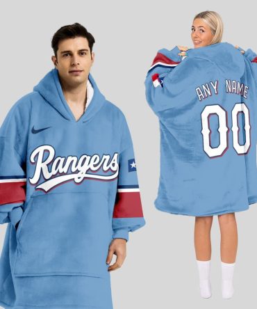 Texas Rangers Mlb Design Blanket Hoodie Custom Name And Number