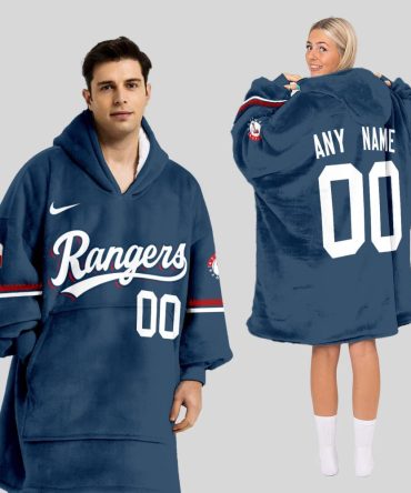 Texas Rangers Mlb Design Blanket Hoodie Custom Name And Number