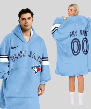 Toronto Blue Jays Mlb Design Blanket Hoodie Custom Name And Number