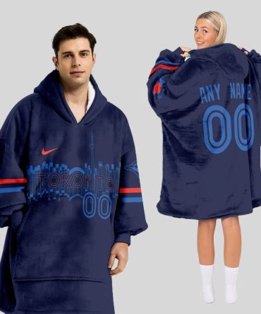 Toronto Blue Jays Mlb Design Blanket Hoodie Custom Name And Number