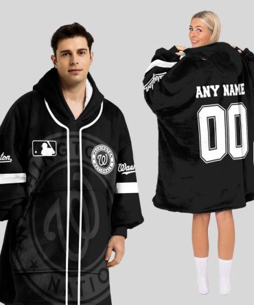 Washington Nationals Mlb Design Blanket Hoodie Custom Name And Number