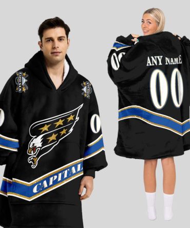 Washington Capitals Football Unisex Blanket Hoodie Custom Name And Number