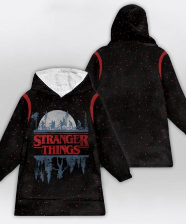 Stranger Shadow Upside Down Logo Unisex Blanket Hoodie