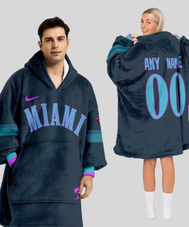 Miami Marlins Mlb Design Blanket Hoodie Custom Name And Number