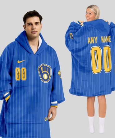 Milwaukee Brewers Mlb Design Blanket Hoodie Custom Name And Number