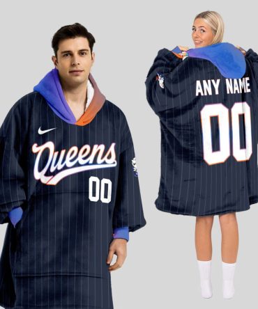 New York Mets Mlb Design Blanket Hoodie Custom Name And Number
