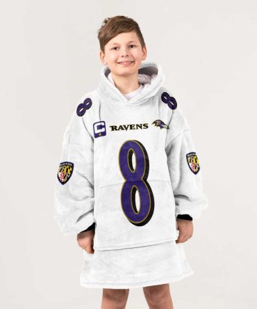 L.J 8 Baltimore Football Unisex Blanket Hoodie