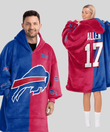 Josh Allen 17 Buffalo Football Unisex Blanket Hoodie