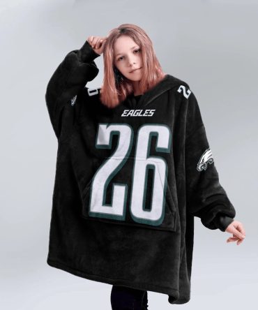 Autographed S.B 26 Philadelphia Football Unisex Blanket Hoodie