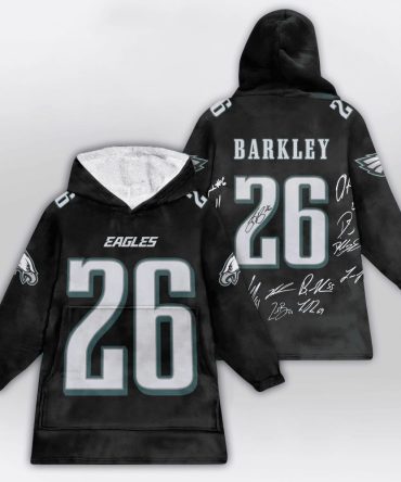 Autographed S.B 26 Philadelphia Football Unisex Blanket Hoodie