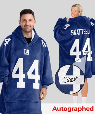 Autographed C.S 44 New York G Football Unisex Blanket Hoodie