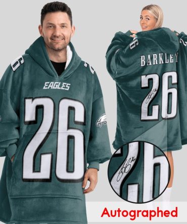 Autographed S.B 26 Philadelphia Football Unisex Blanket Hoodie