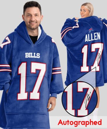 Autographed J.A 17 Buffalo Football Unisex Blanket Hoodie
