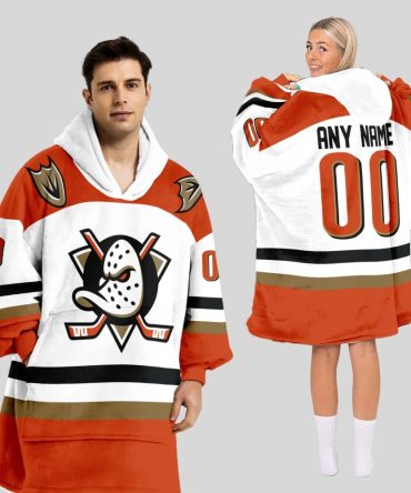 Anaheim Ducks Blanket Hoodie Custom Name And Number