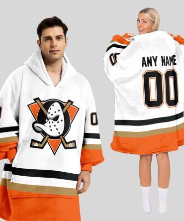 Anaheim Ducks Blanket Hoodie Custom Name And Number