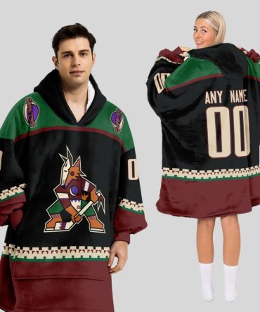Arizona Coyotes Blanket Hoodie Custom Name And Number