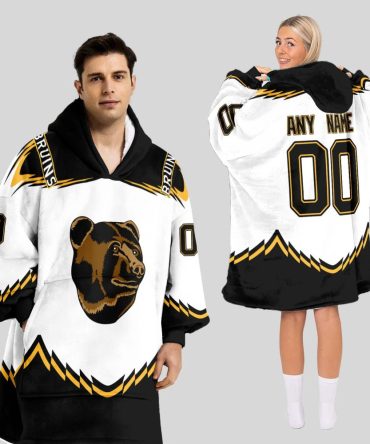 Boston Bruins Blanket Hoodie Custom Name And Number