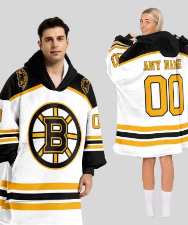 Boston Bruins Blanket Hoodie Custom Name And Number