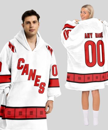 Carolina Hurricanes Blanket Hoodie Custom Name And Number