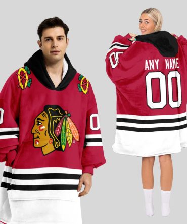 Chicago Blackhawks Blanket Hoodie Custom Name And Number