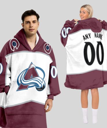 Colorado Avalanche Blanket Hoodie Custom Name And Number