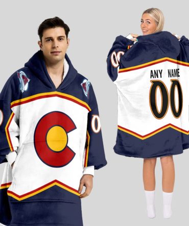 Colorado Avalanche Blanket Hoodie Custom Name And Number