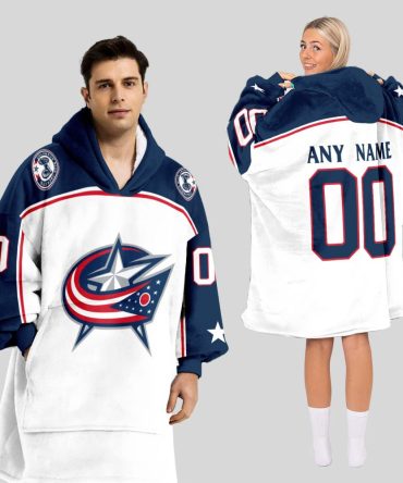 Columbus Blue Jackets Blanket Hoodie Custom Name And Number