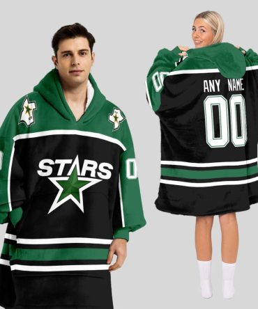 Dallas Stars Blanket Hoodie Custom Name And Number