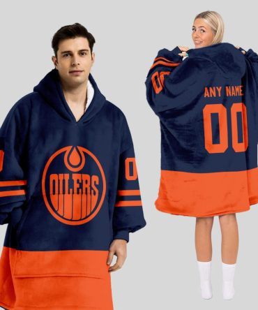Edmonton Oilers Blanket Hoodie Custom Name And Number