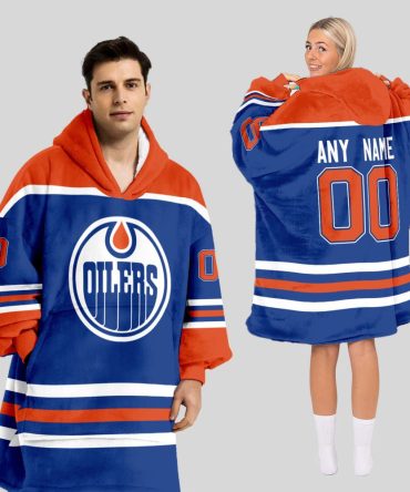 Edmonton Oilers Blanket Hoodie Custom Name And Number
