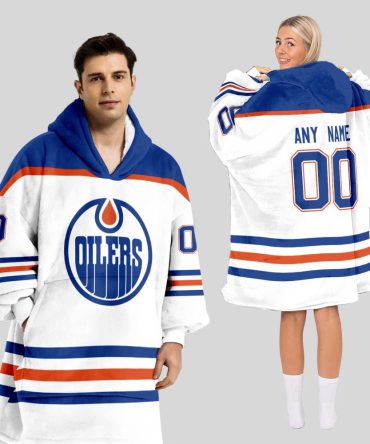 Edmonton Oilers Blanket Hoodie Custom Name And Number