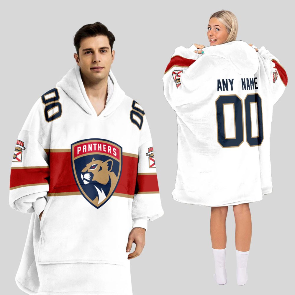 Florida Panthers Blanket Hoodie Custom Name And Number