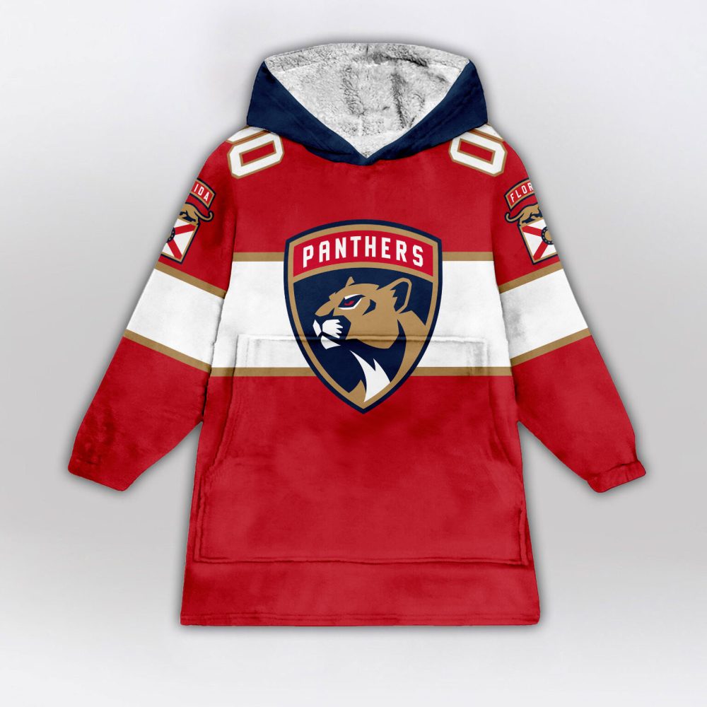 Florida Panthers Blanket Hoodie Custom Name And Number - Image 2