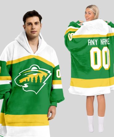 Minnesota Wild Blanket Hoodie Custom Name And Number
