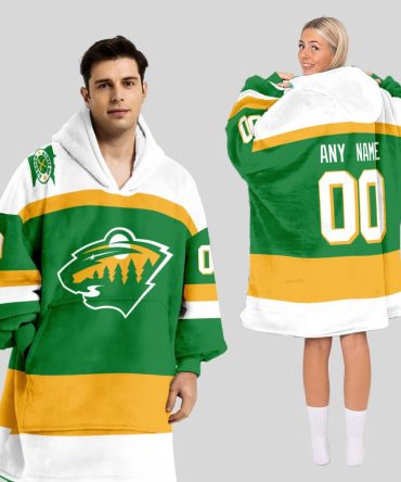 Minnesota Wild Blanket Hoodie Custom Name And Number