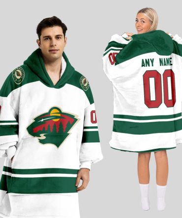 Minnesota Wild Blanket Hoodie Custom Name And Number