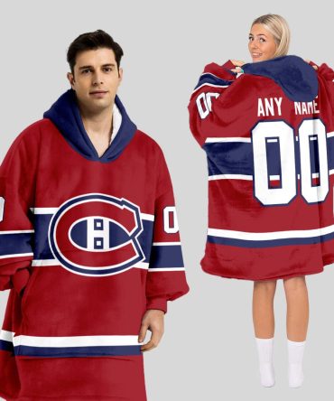 Montreal Canadiens Blanket Hoodie Custom Name And Number